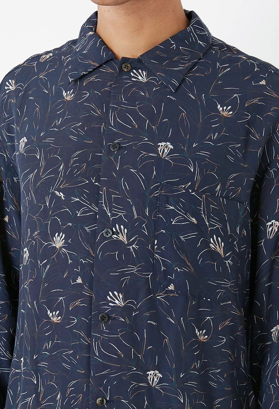 レーヨンエットカサブランカ ロングスリーブシャツ - DARK NAVY