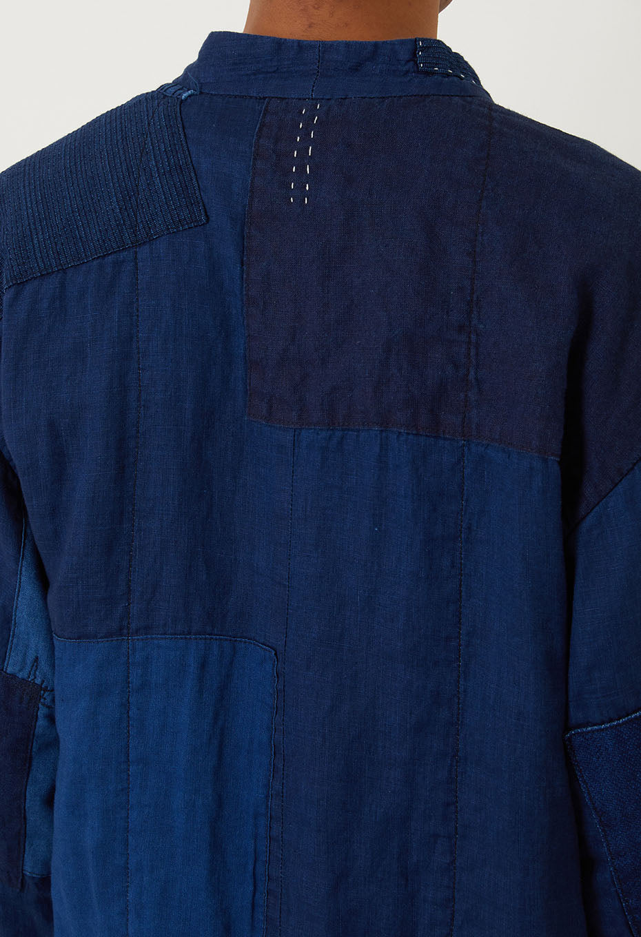 Indigo linen nenrin haori jacket - INDIGO