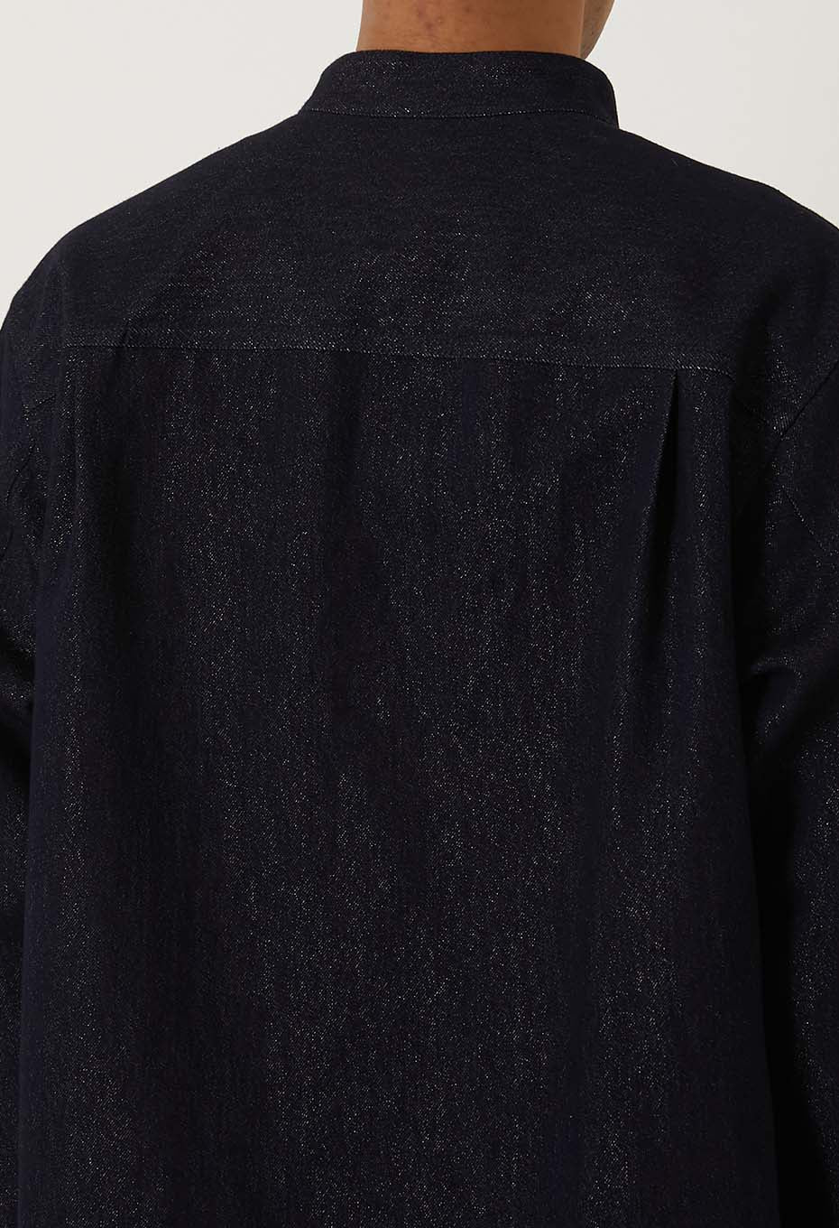 Gold yarn indigo pullover long sleeve shirt - INDIGO