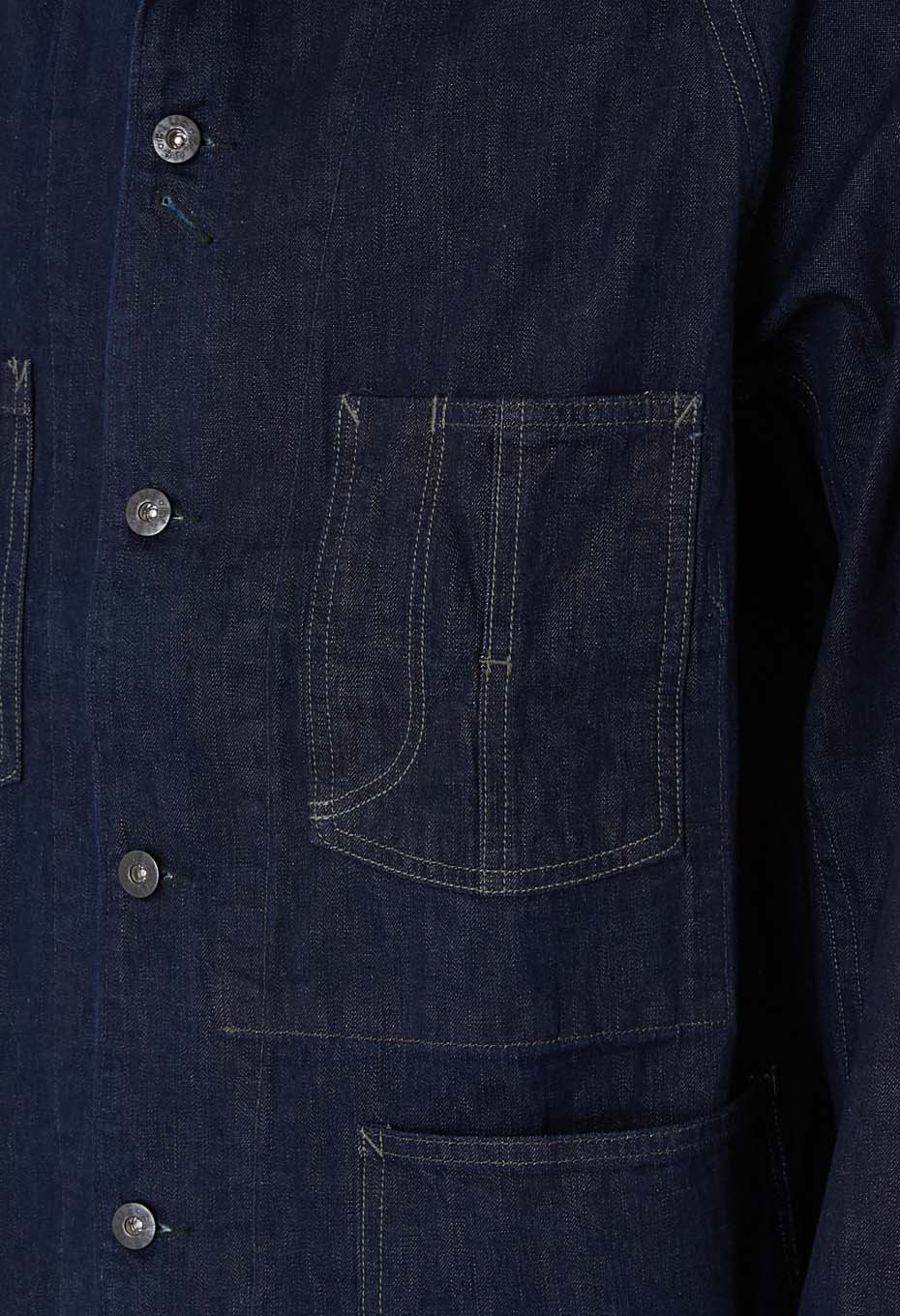 JK101 Selvedge light denim raglan sleeve coverall - INDIGO