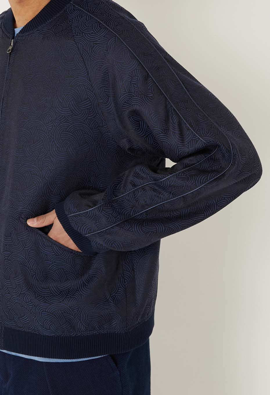 ミズヒキサテン ジップアップジャケット - DARK NAVY