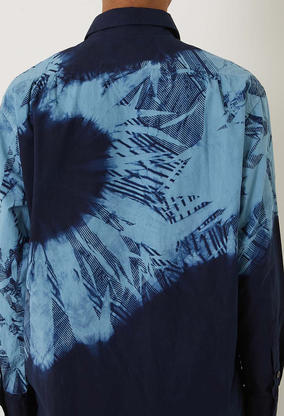 Woven Pure Indigo Itajime regular collar shirt - INDIGO