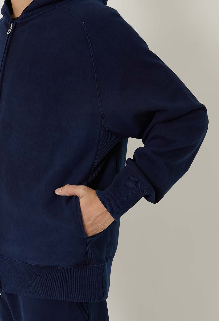 オーガニックウラケ テゾメ スウェットジップフーディ ユニセックス - INDIGO