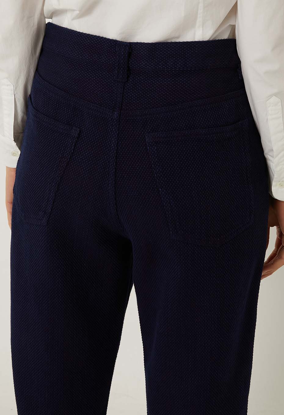 Woven Pure Indigo Light Sashiko Jeans Women - INDIGO