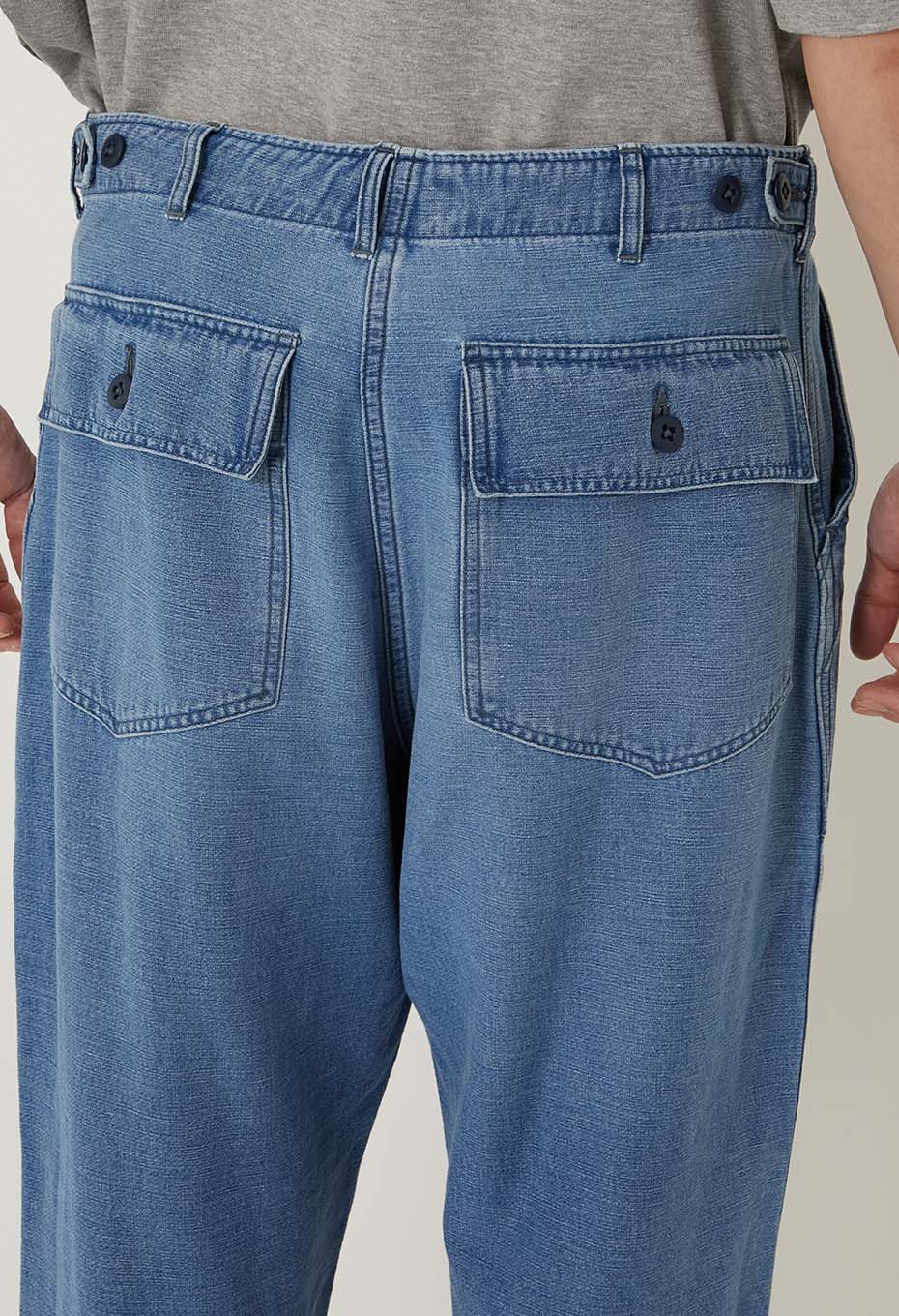 インディゴバックサテン ベイカーパンツ - BLUE