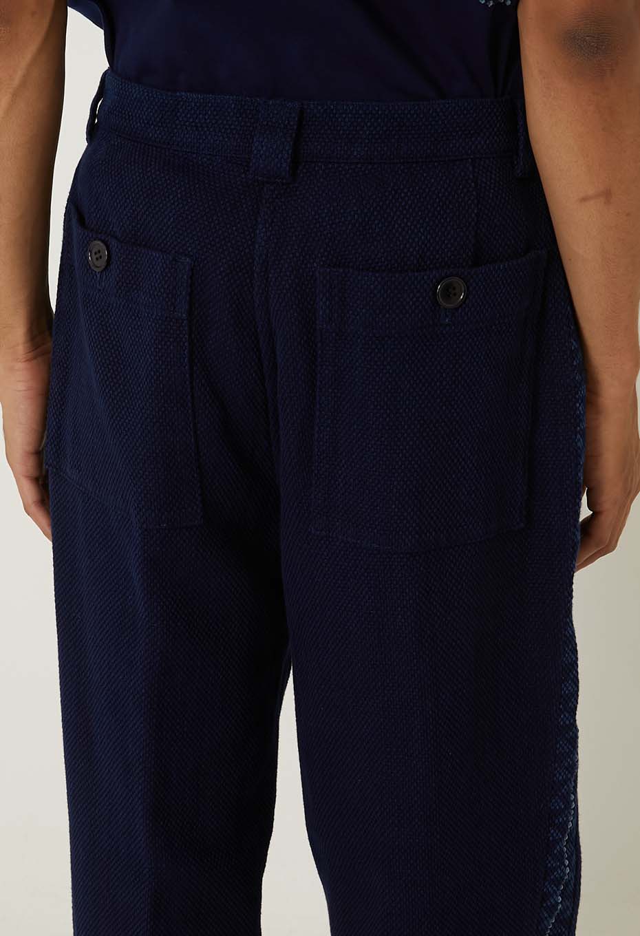SW Woven Pure Indigo Light Sashiko Fireman Pants - INDIGO