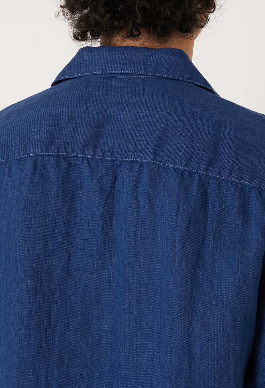 ハイカウントインディゴリネンツイル ショートスリーブシャツ - INDIGO