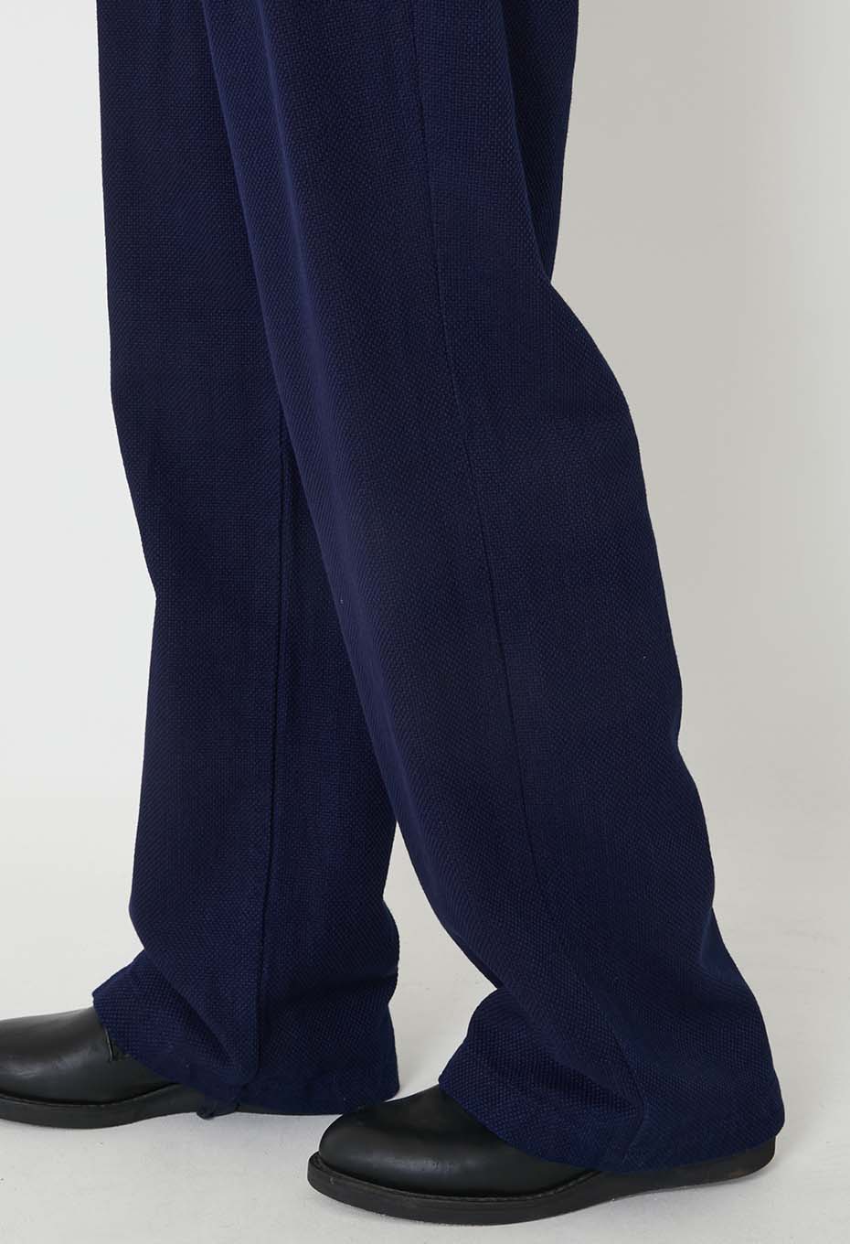 Woven Pure Indigo Nijuorisashiko Tuck Wide Pants - INDIGO