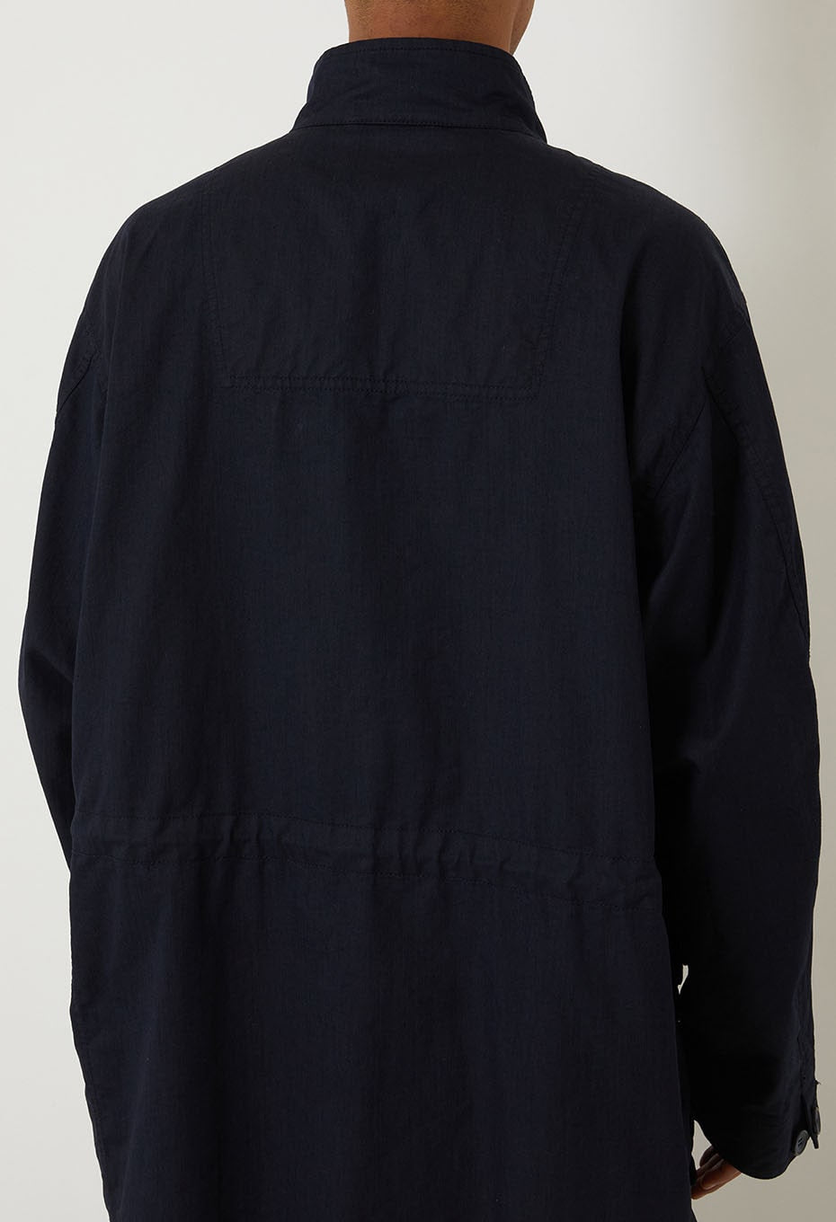 Indigo nylon satin field coat - INDIGO