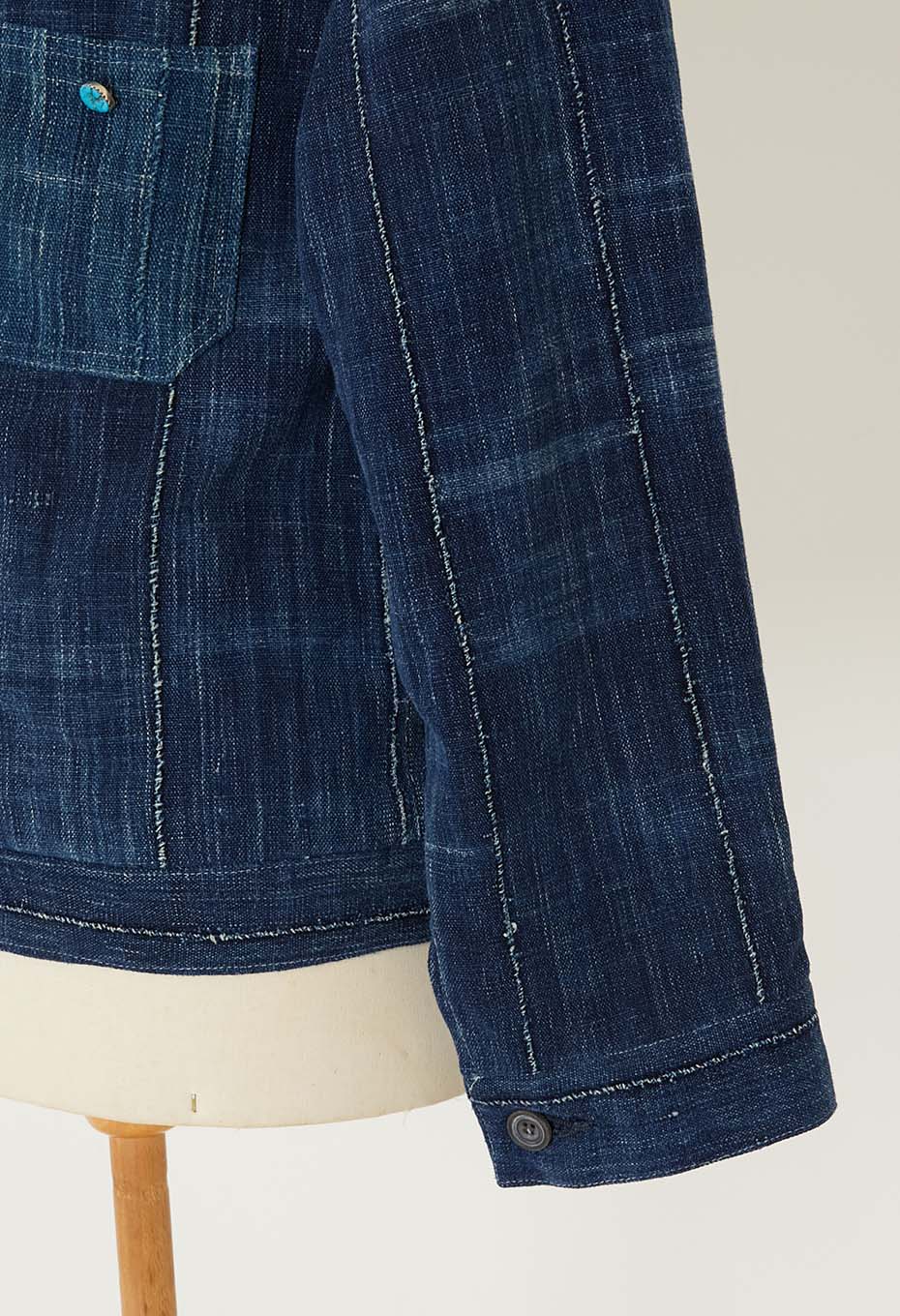 JAPAN DORAKU REWORK AFRICAN INDIGO ANTIQUE トラッカージャケット - A