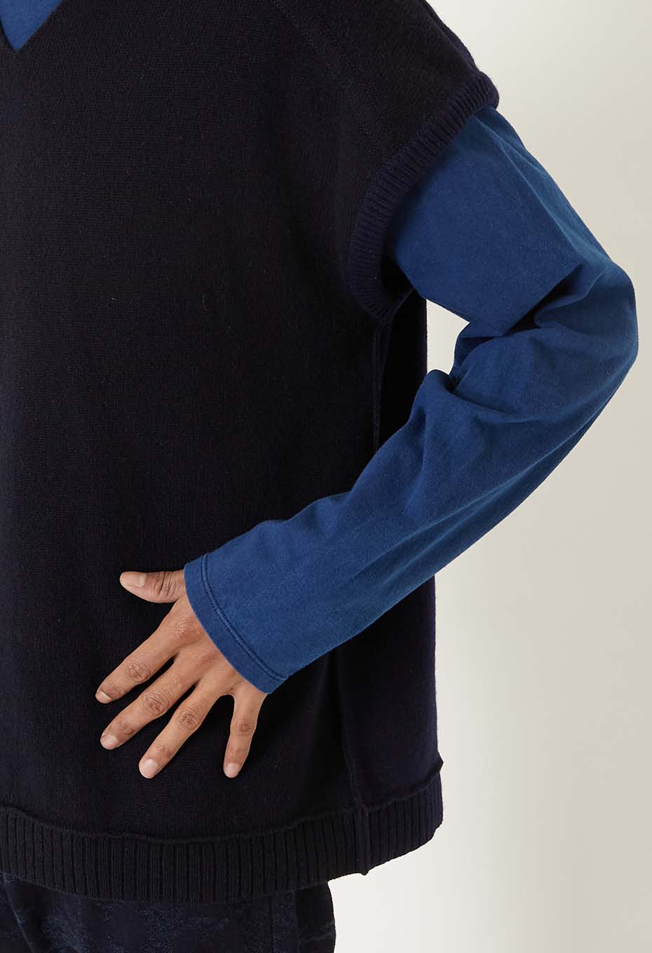 ヤクカシミア ニットベスト - DARK NAVY