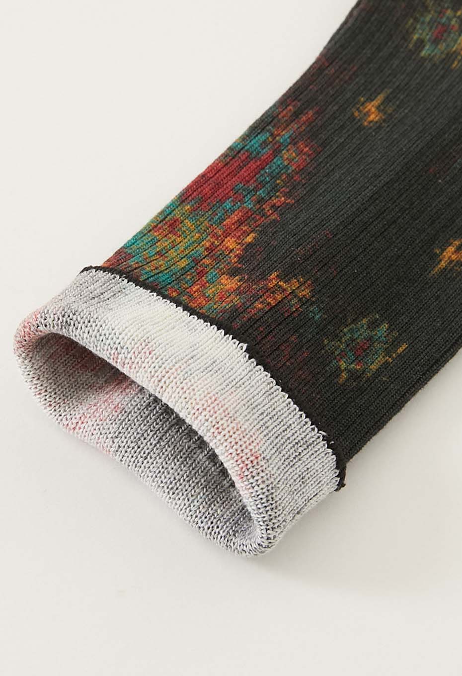 Tsujigahana Printed Socks - BLACK