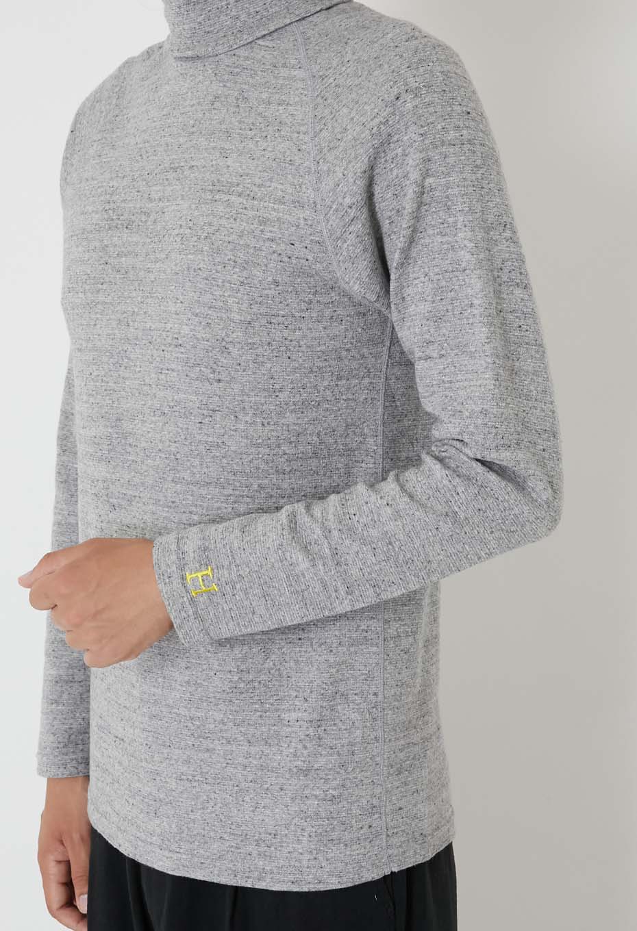 ストレッチフライス タートルネック ロングスリーブ Tシャツ - GREY