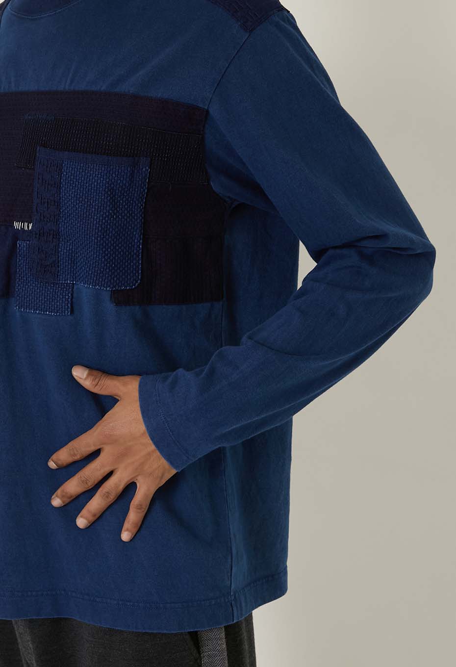 インディゴテゾメ ネンリン ロングスリーブTシャツ - INDIGO