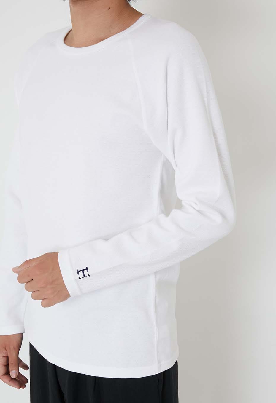 ストレッチフライス ロングスリーブ Tシャツ - WHITE