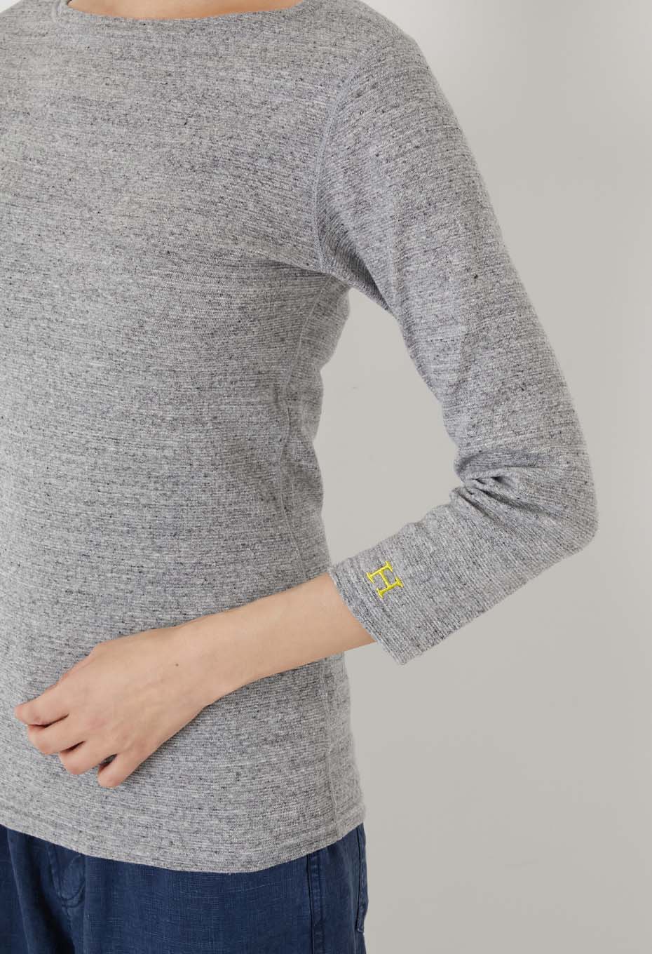 ストレッチフライス ボートネック ハーフスリーブ Tシャツ ウィメンズ - GREY