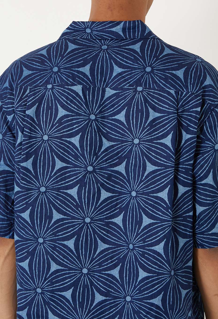 インディゴリネン サクラバッセン ショートスリーブシャツ - INDIGO