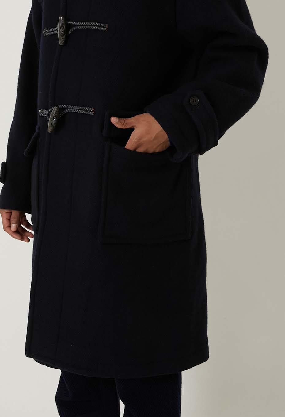 Dobby Melton Duffle Coat Unisex - DARK NAVY