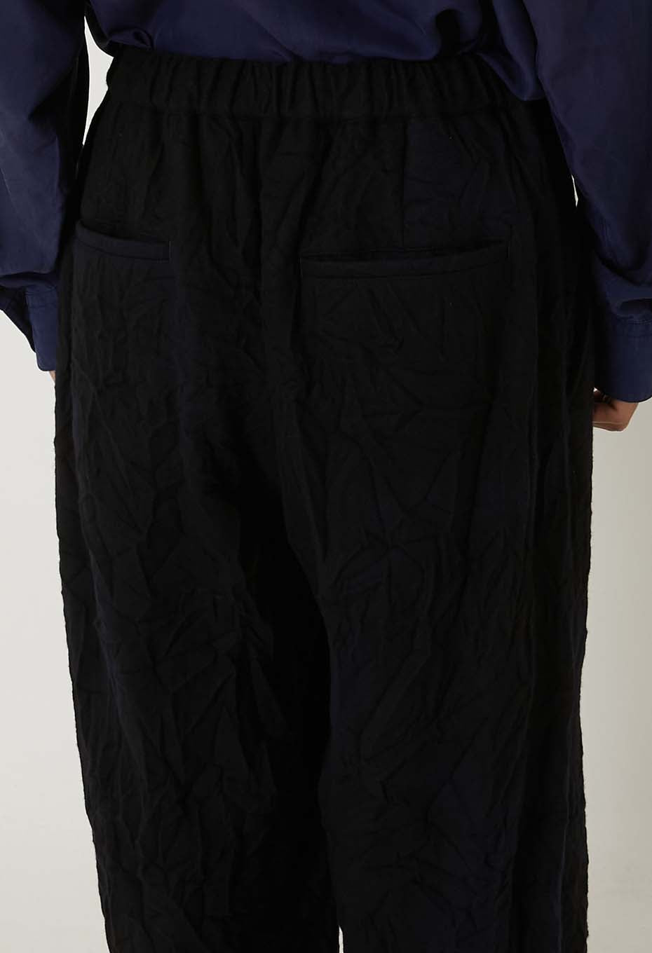 Murasome wool draw pants - DARK NAVY