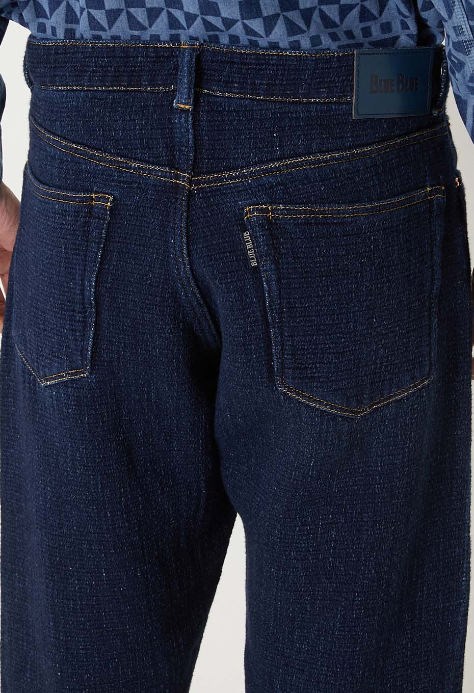 Flow jacquard denim jeans - INDIGO