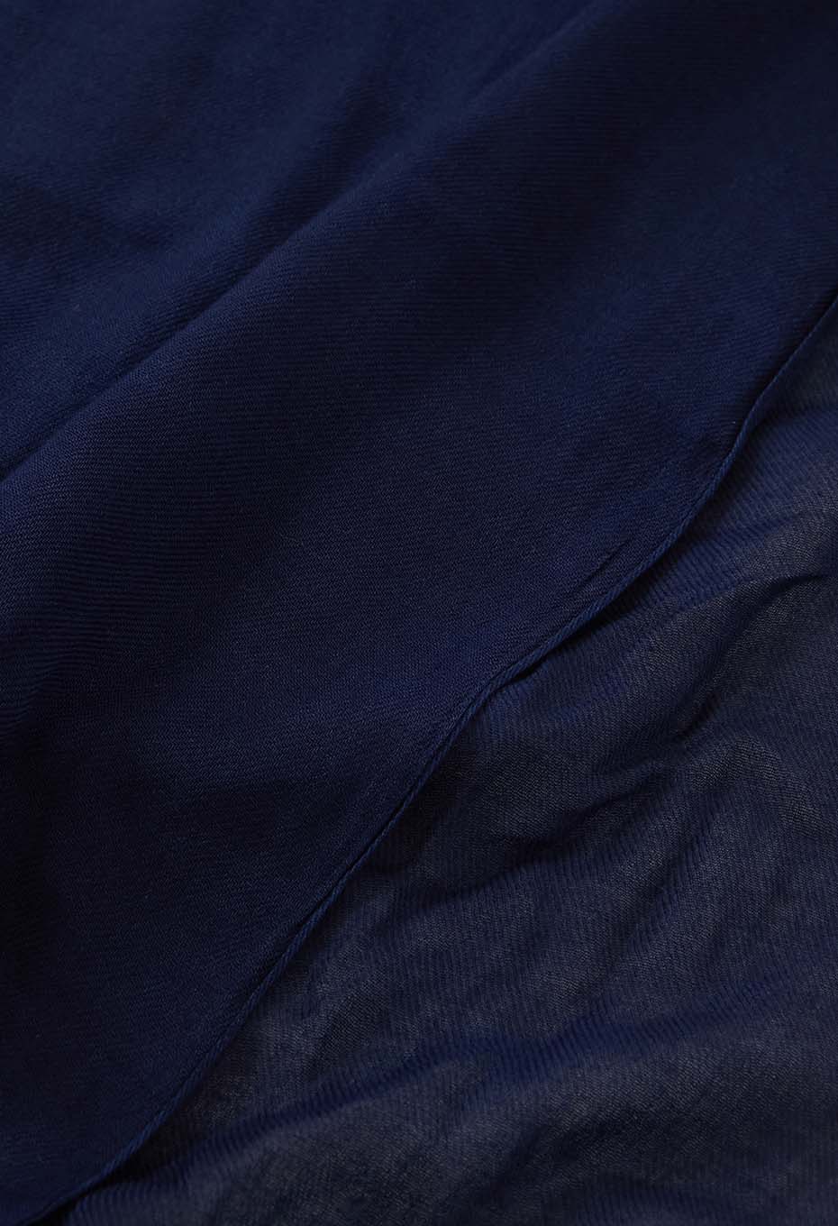 Woven Pure Indigo  Cotton Bamboo Stole - A