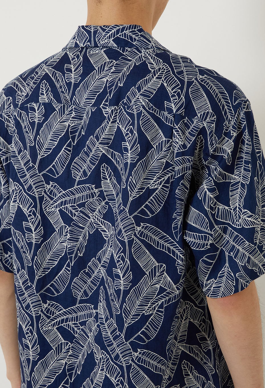 Indigo linen bashobassen short sleeve shirt - INDIGO