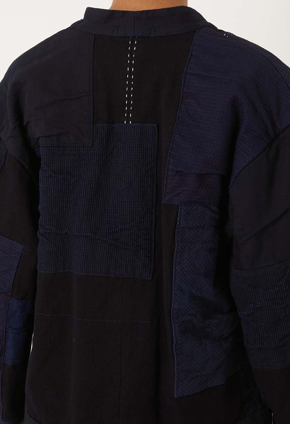Woven Pure Indigo Sashiko Nenrin Haori - INDIGO
