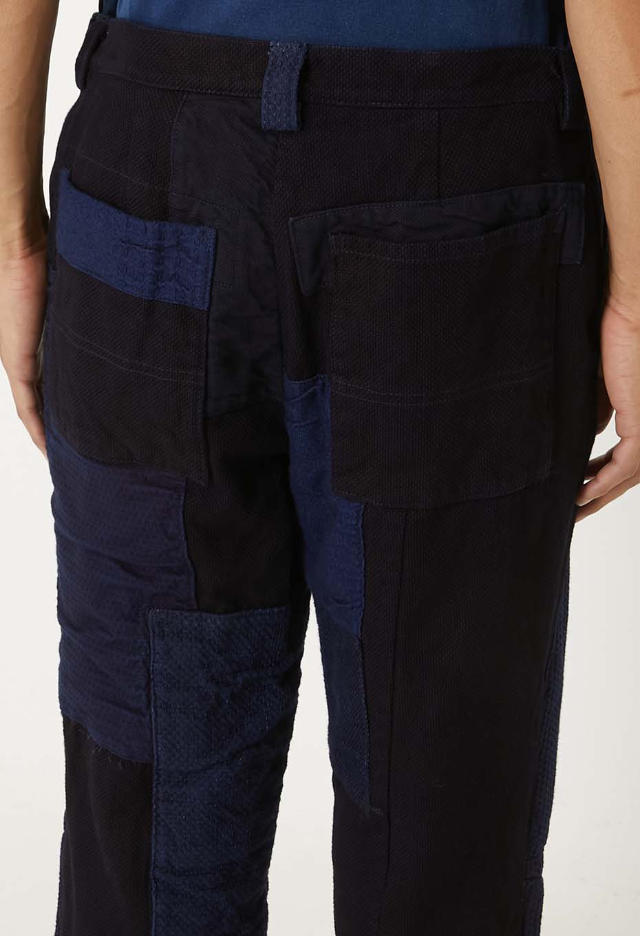 Woven Pure Indigo Sashiko Nenrin Nora Pants - INDIGO