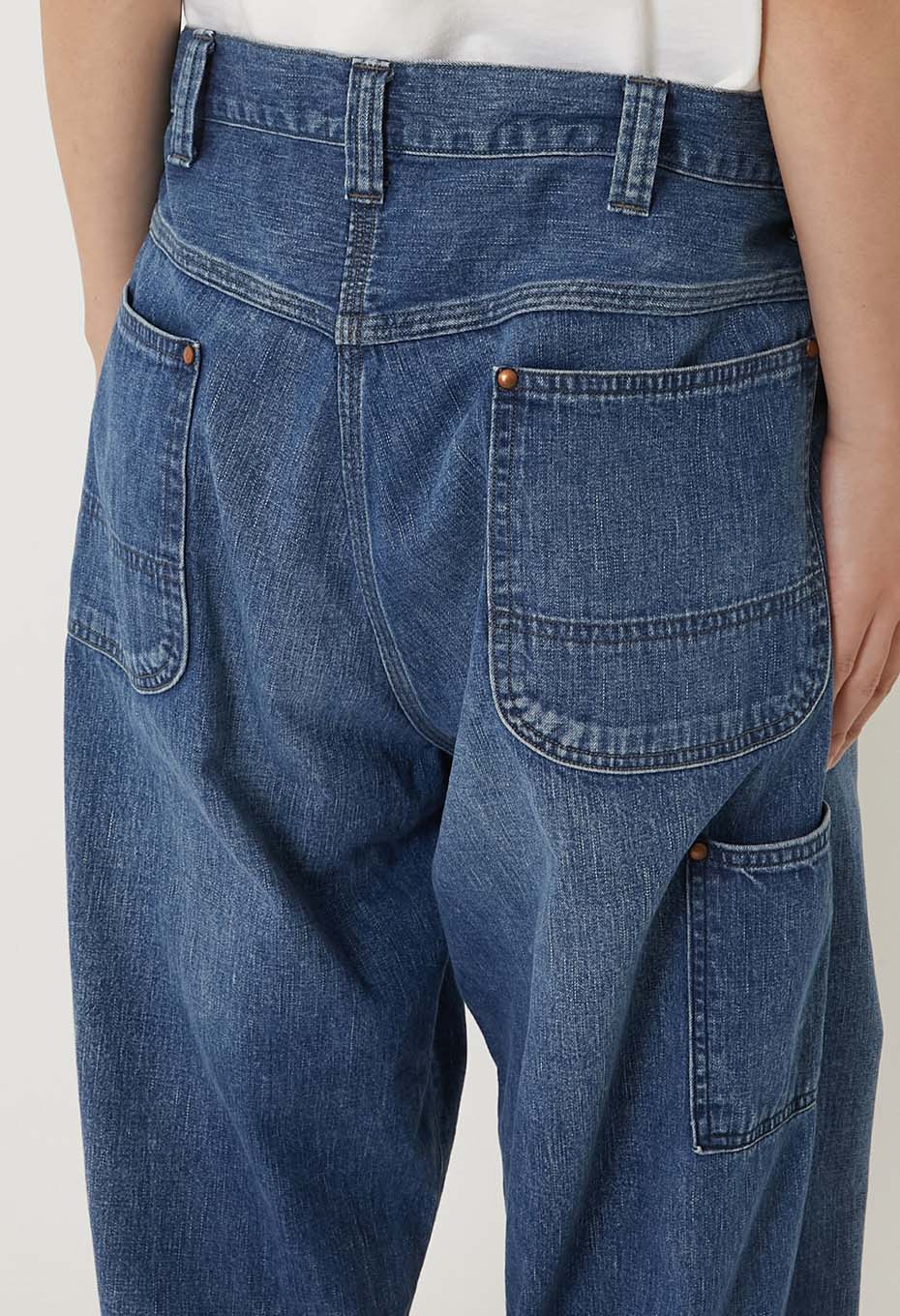 PA01 Selvedge Light Denim Vintage Wash Painter Pants - BLUE