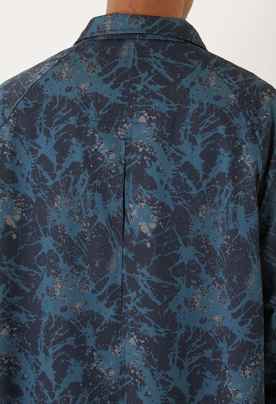 ショウカテンシャガラスプリント チェスターコート - NAVY