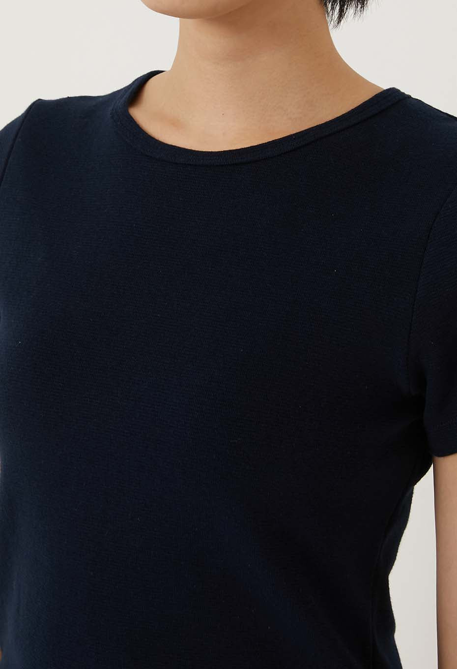 ストレッチフライス クロップド ショートスリーブ Tシャツ ウィメンズ - DARK NAVY
