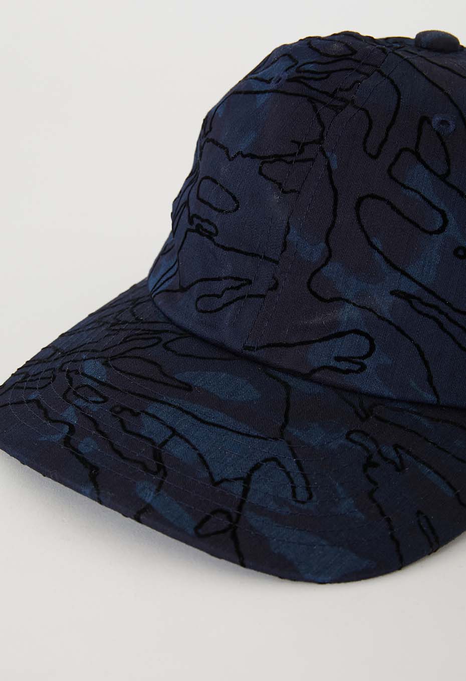 インディゴナイロンサテン チャクバツフロッキーキャップ - INDIGO