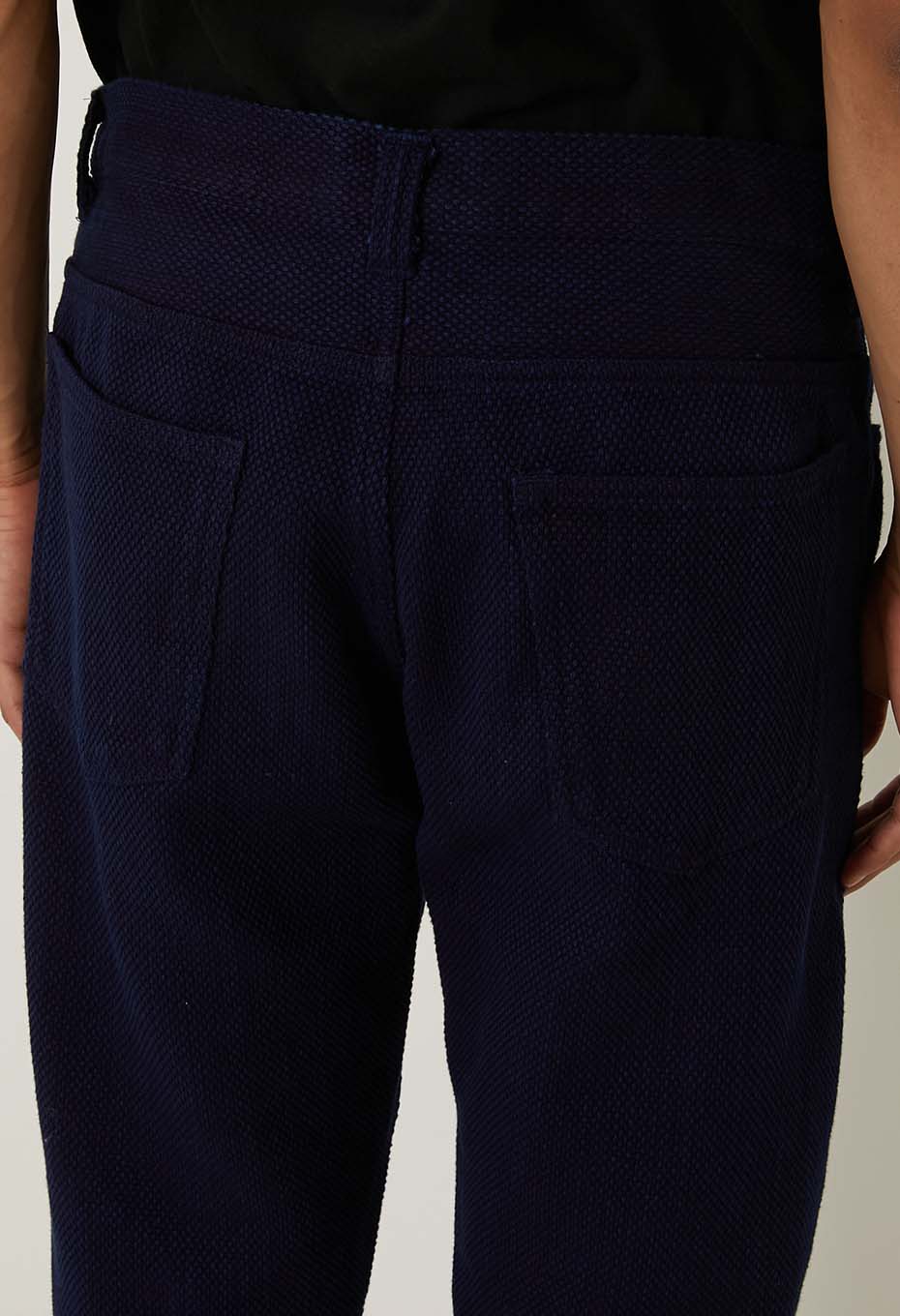 Woven Pure Indigo Light Sashiko Jeans - INDIGO