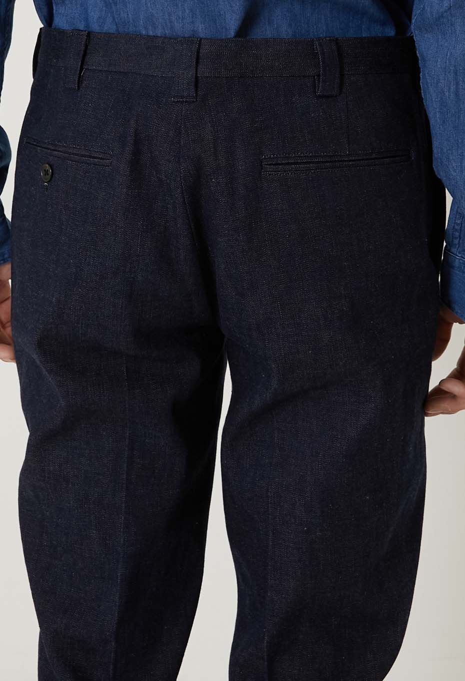 ウォッシュストレッチデニム トラウザーズ - INDIGO