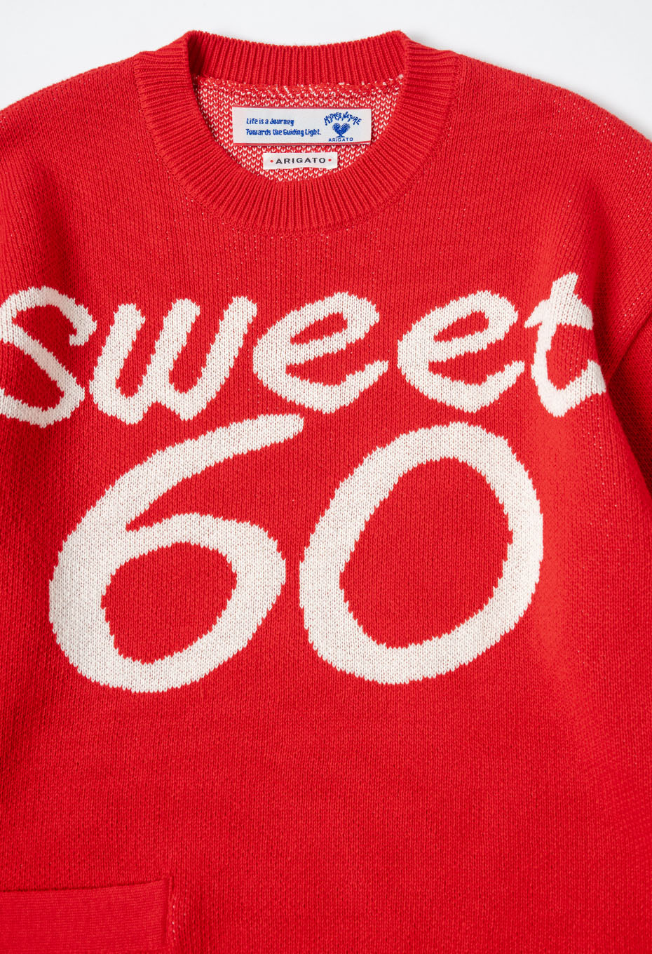 Sweet 60 /コットンクルーネックニット - RED