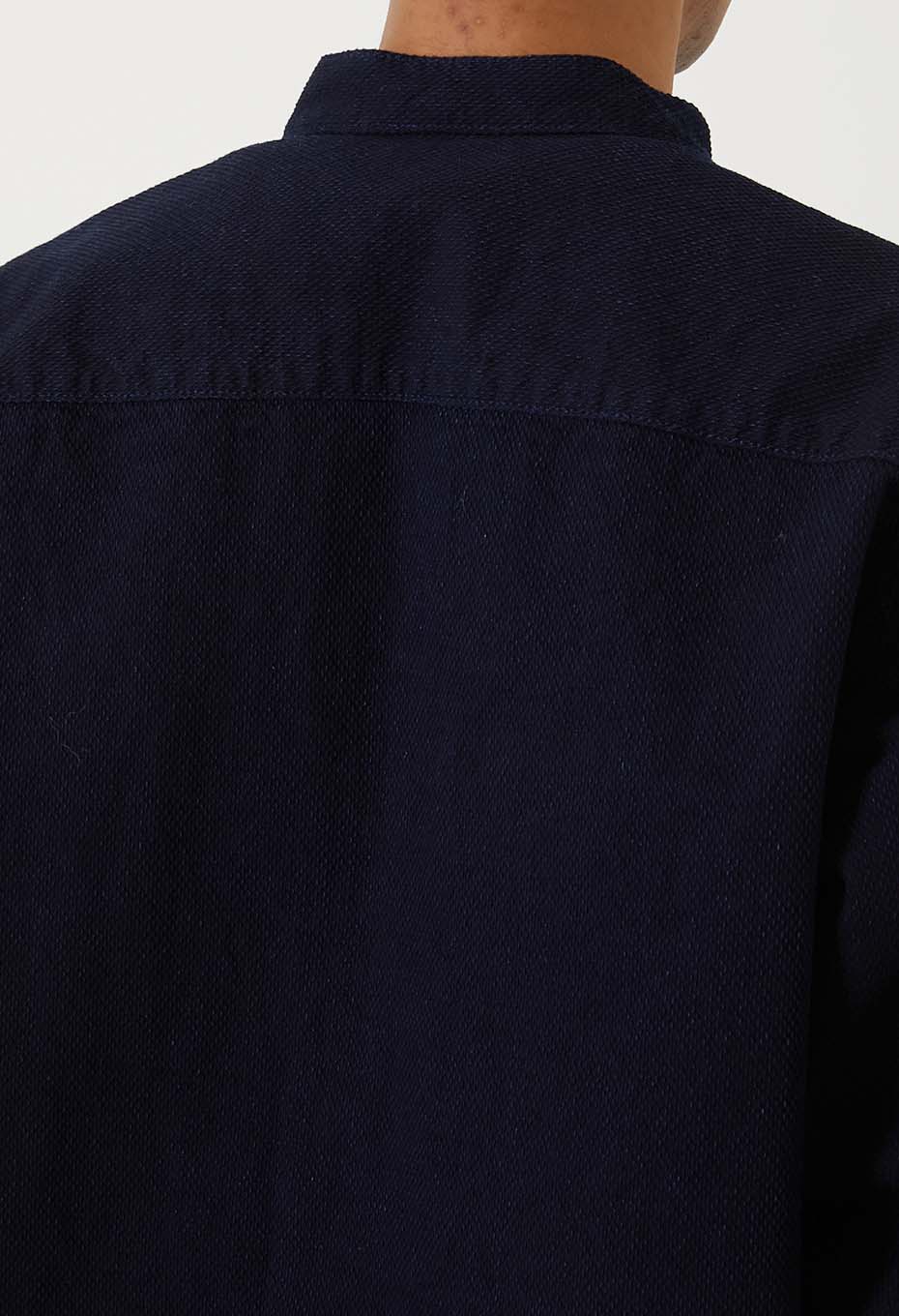 インディゴドビーサシコ バンドカラー ロングスリーブシャツ - INDIGO