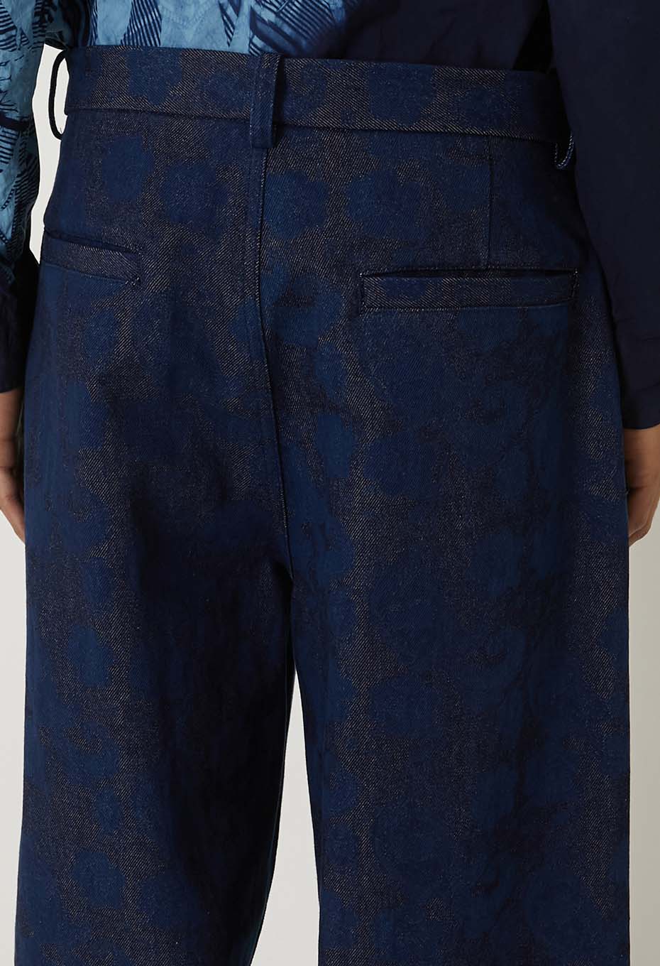 Chukubatsu Denim Tsujigahana Tuck Wide Pants - INDIGO