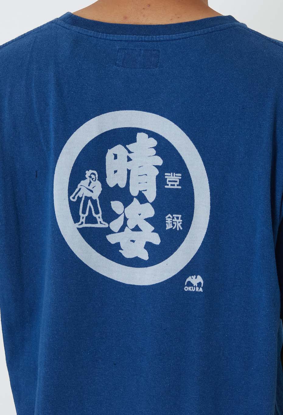 晴姿 バッセンバックプリント インディゴ Ｔシャツ - INDIGO