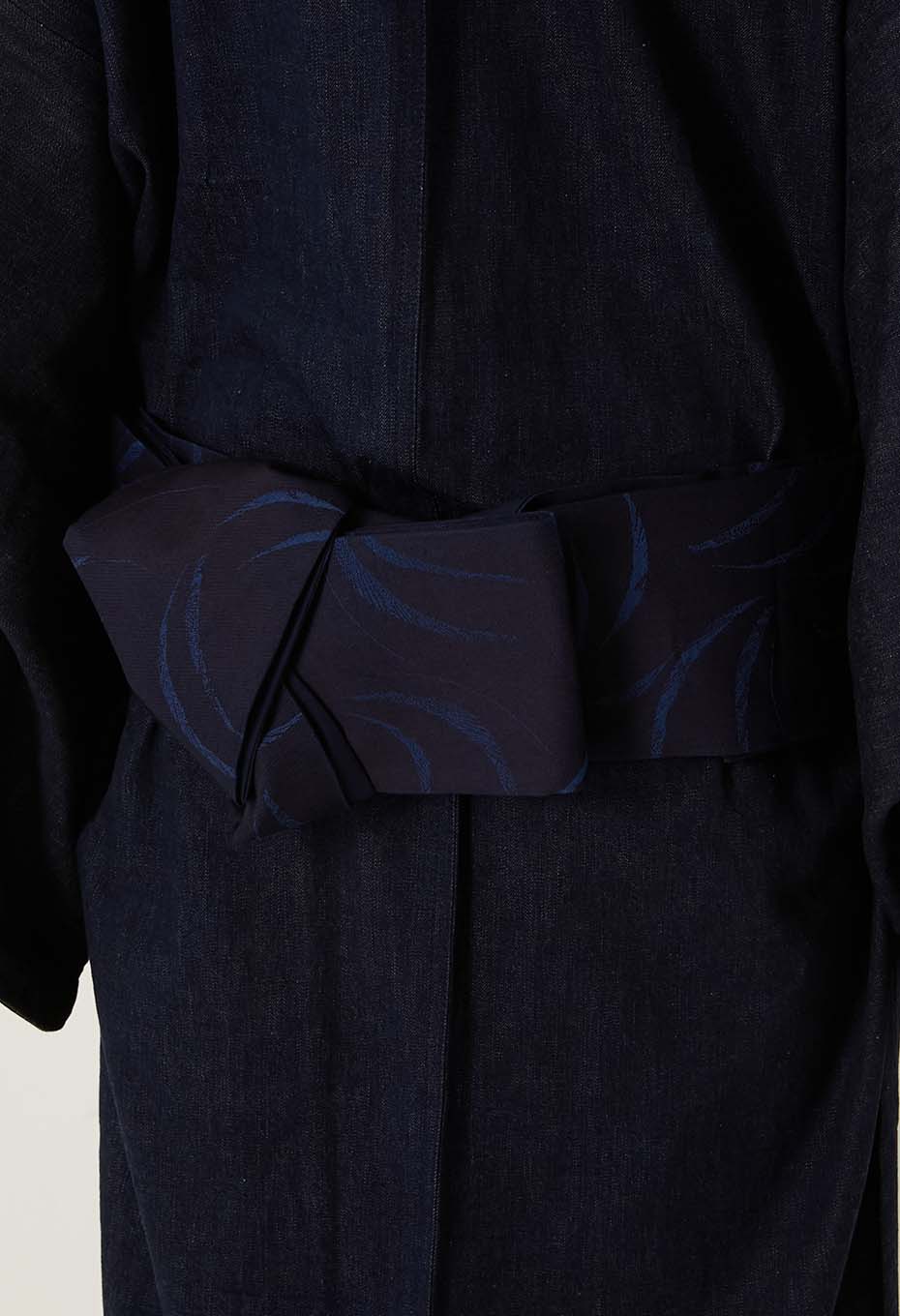 Indigo Mebuki Jacquard Kakuobi - INDIGO