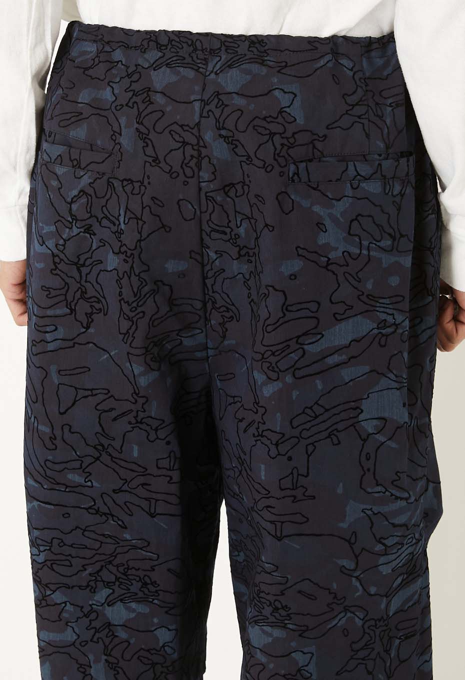 インディゴナイロンサテン チャクバツフロッキーパンツ - INDIGO