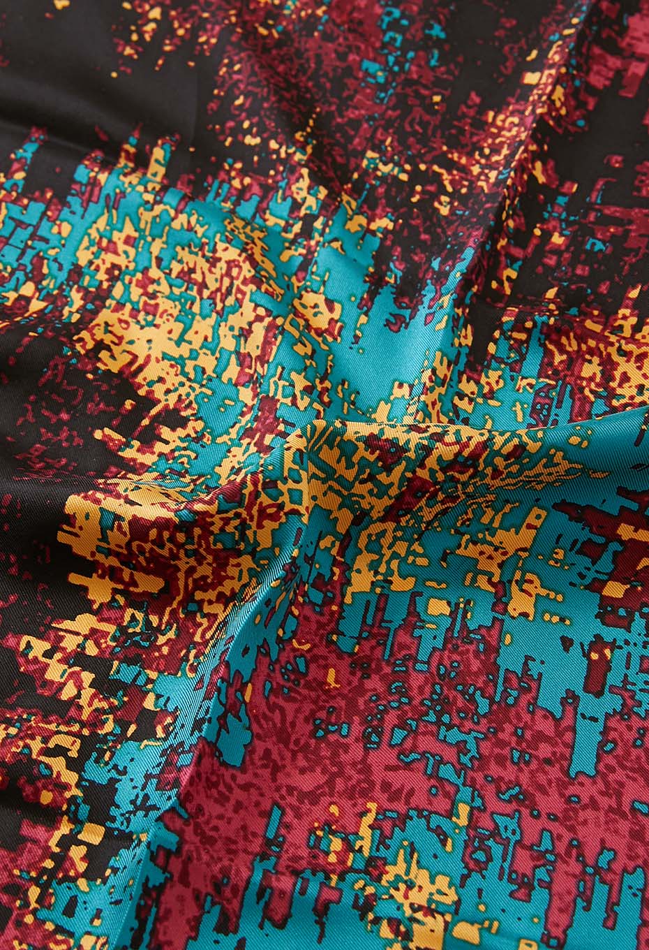 Tsujigahana coot silk scarf - BLACK