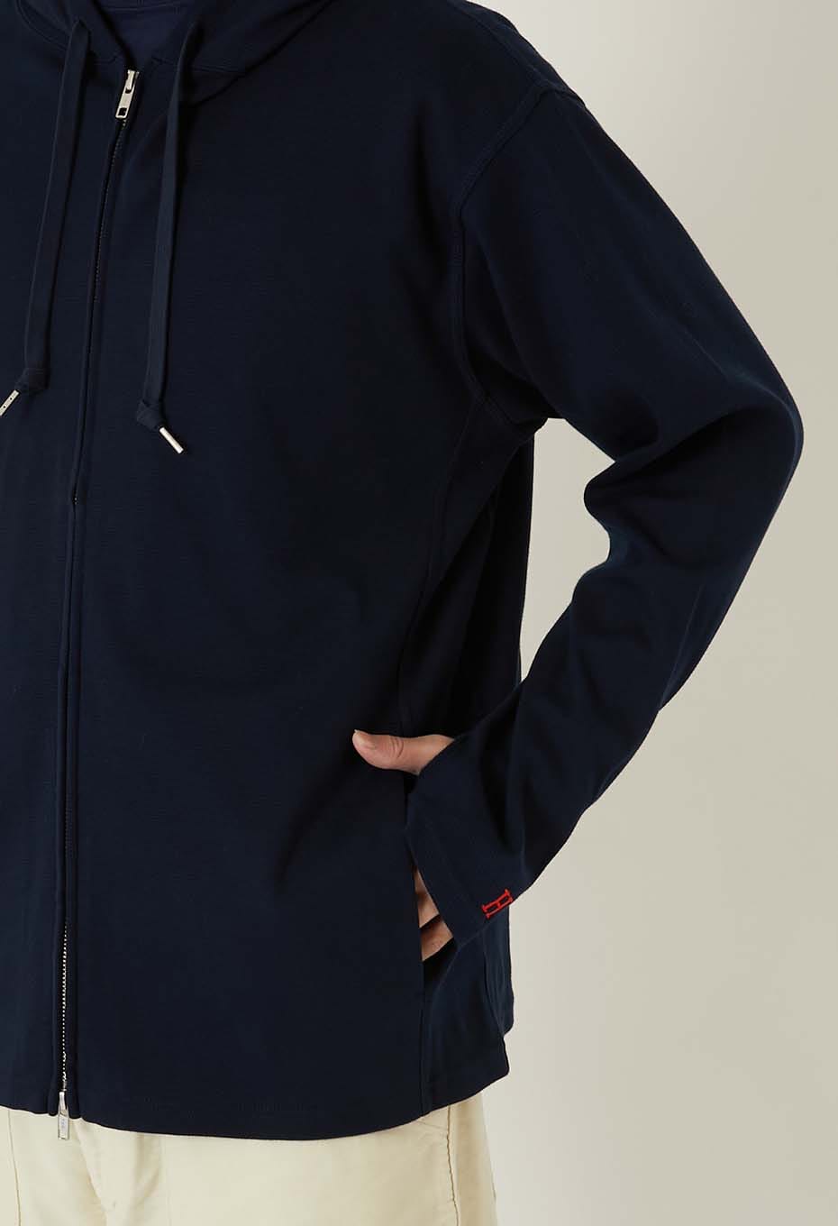 ストレッチフライス 9.5oz ZIPUP パーカー - DARK NAVY