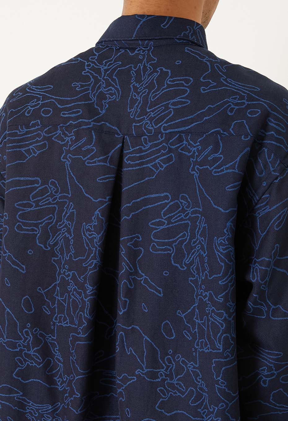 インディゴクモジャカード ロングスリーブシャツ - INDIGO