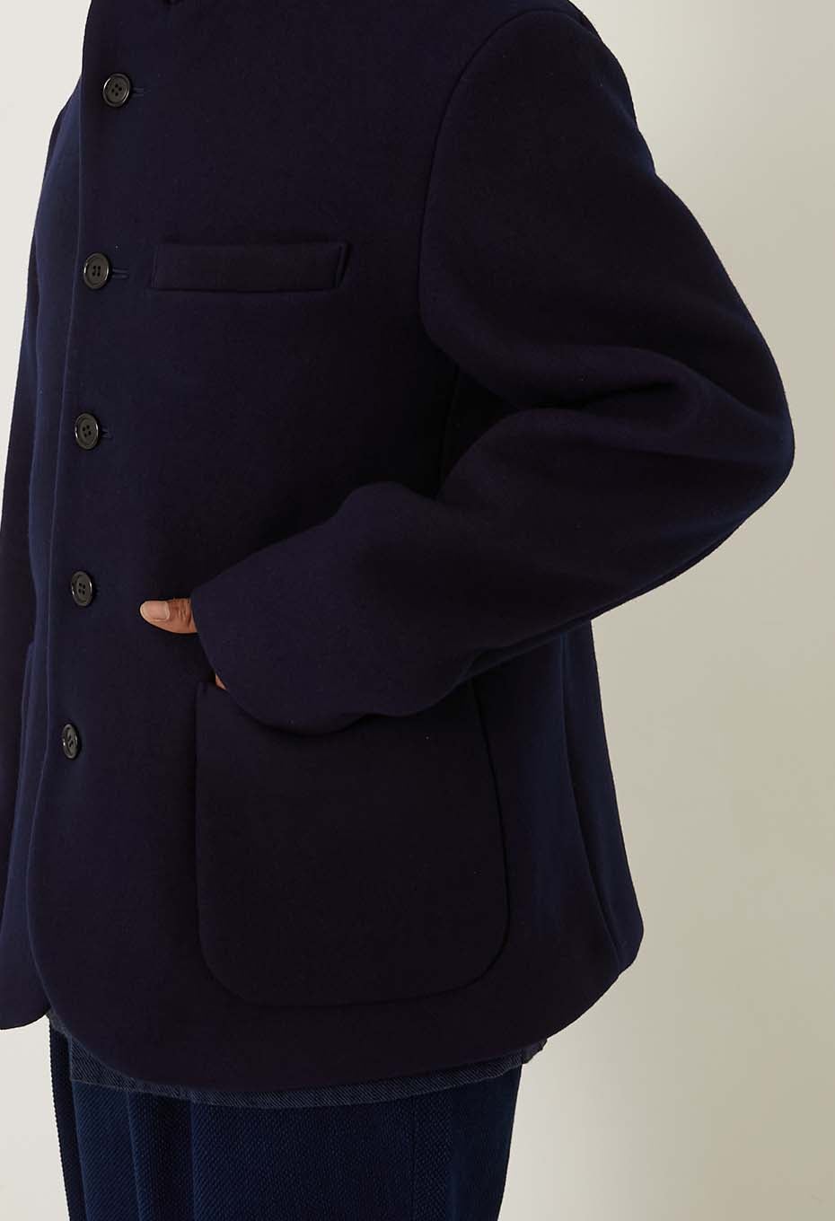 TezomeWoven Pure Indigo Melton 5B Jacket - INDIGO