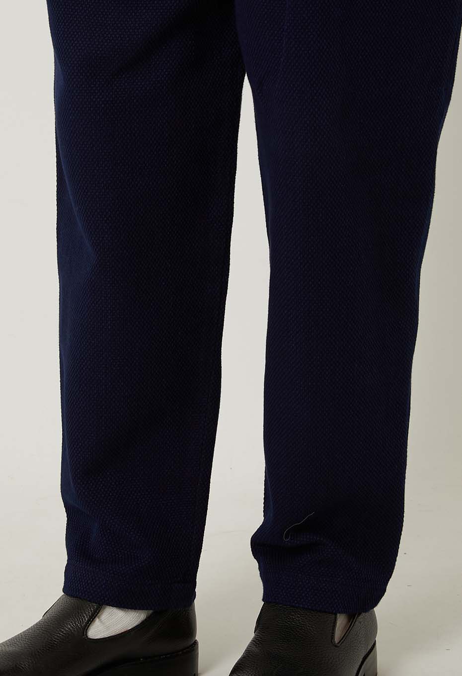 Woven Pure Indigo Light Sashiko Trousers - INDIGO