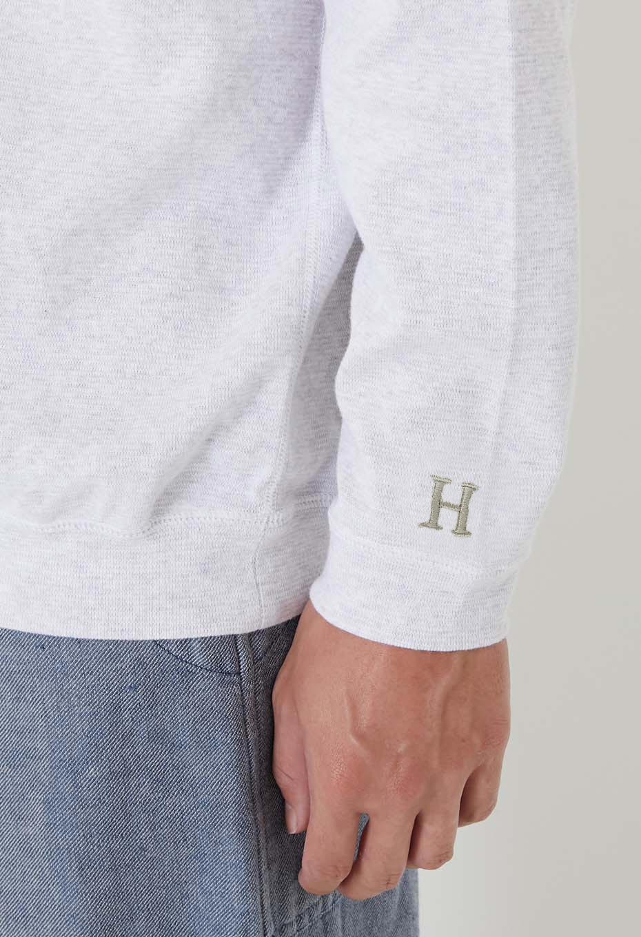 Stretch Fraise 9.5oz Hemrib Long Sleeve T-Shirt - SV GRAY