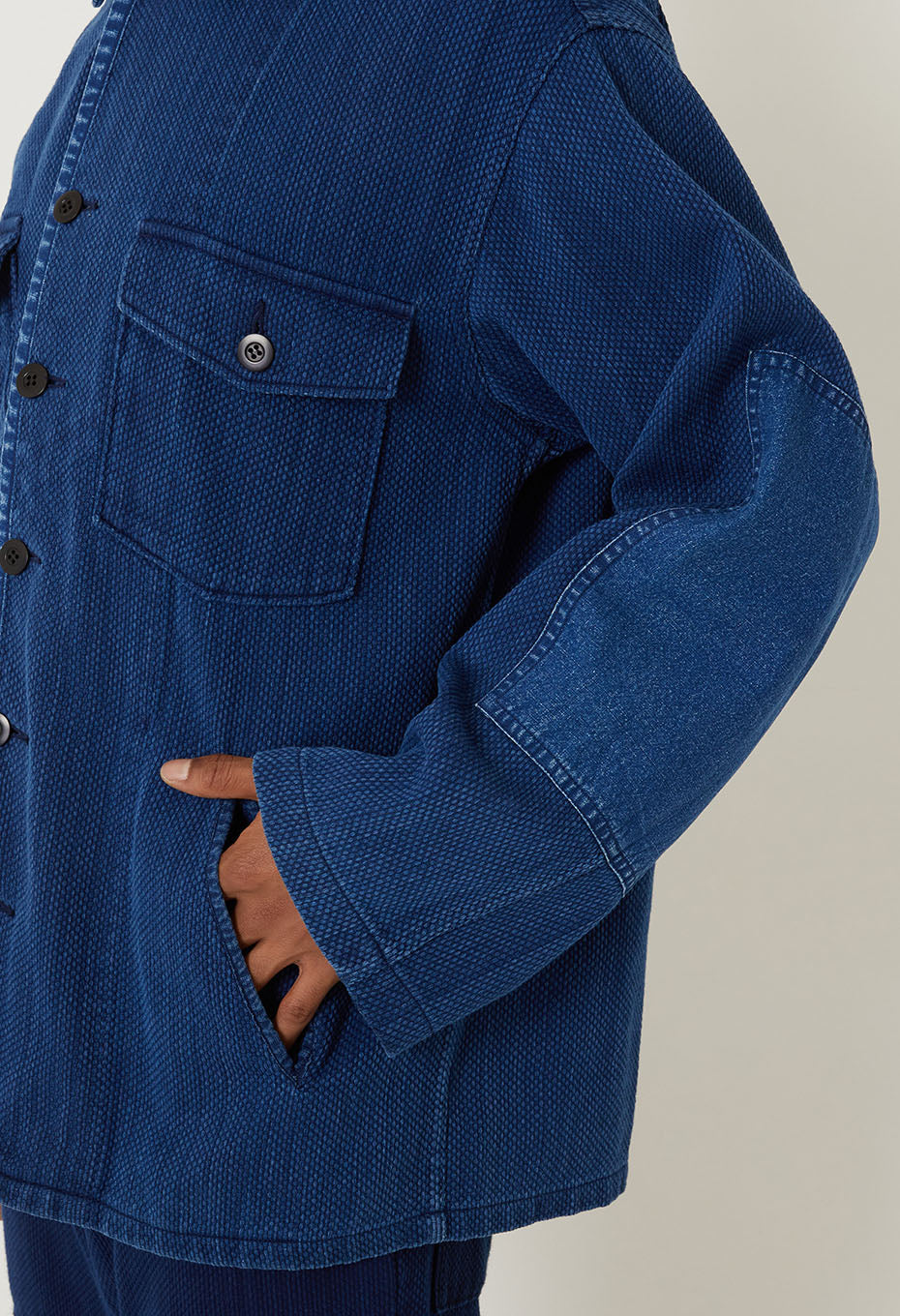 Kasezome Sashiko Fatigue Shirt - INDIGO