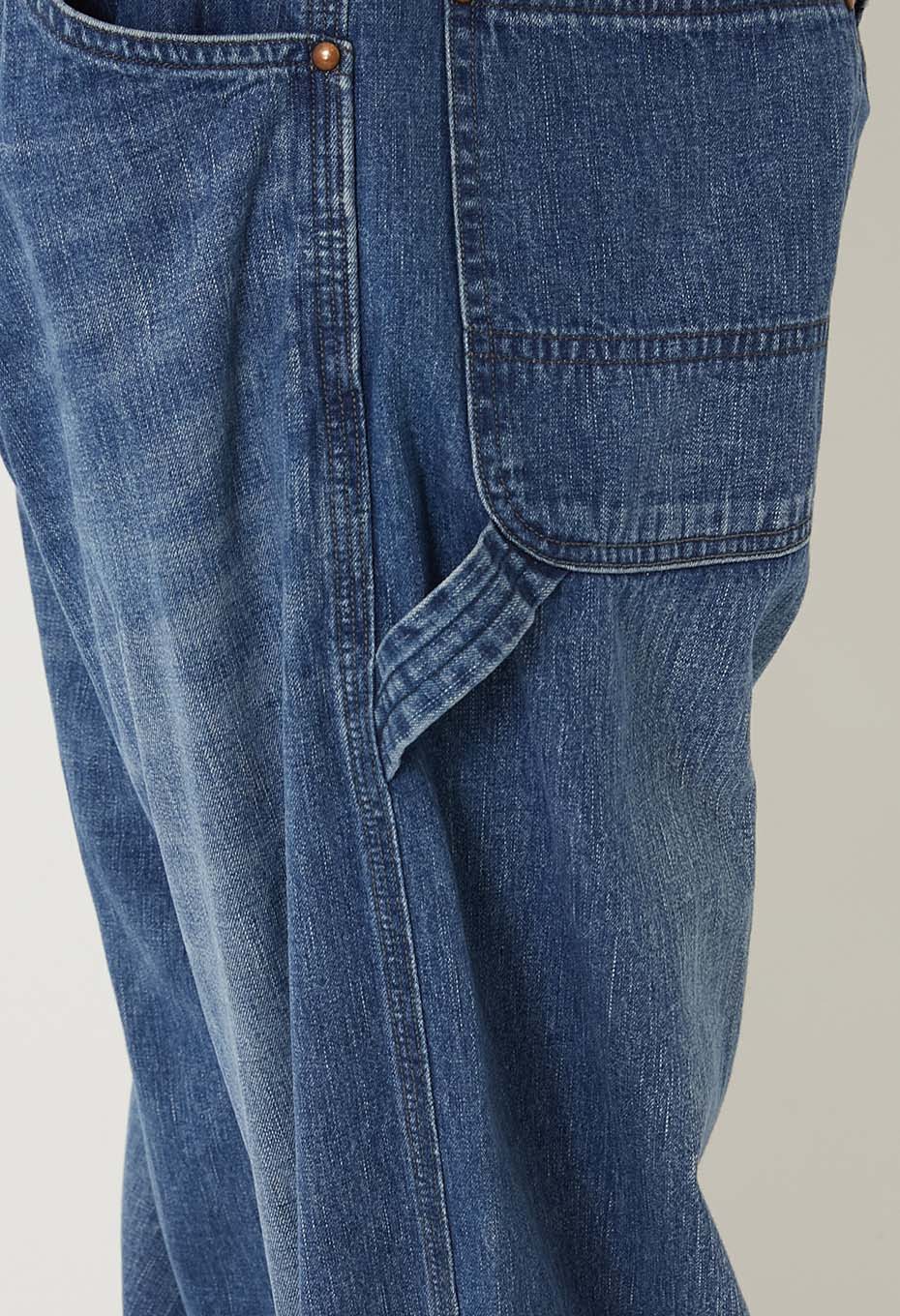 PA01 Selvedge Light Denim Vintage Wash Painter Pants - BLUE