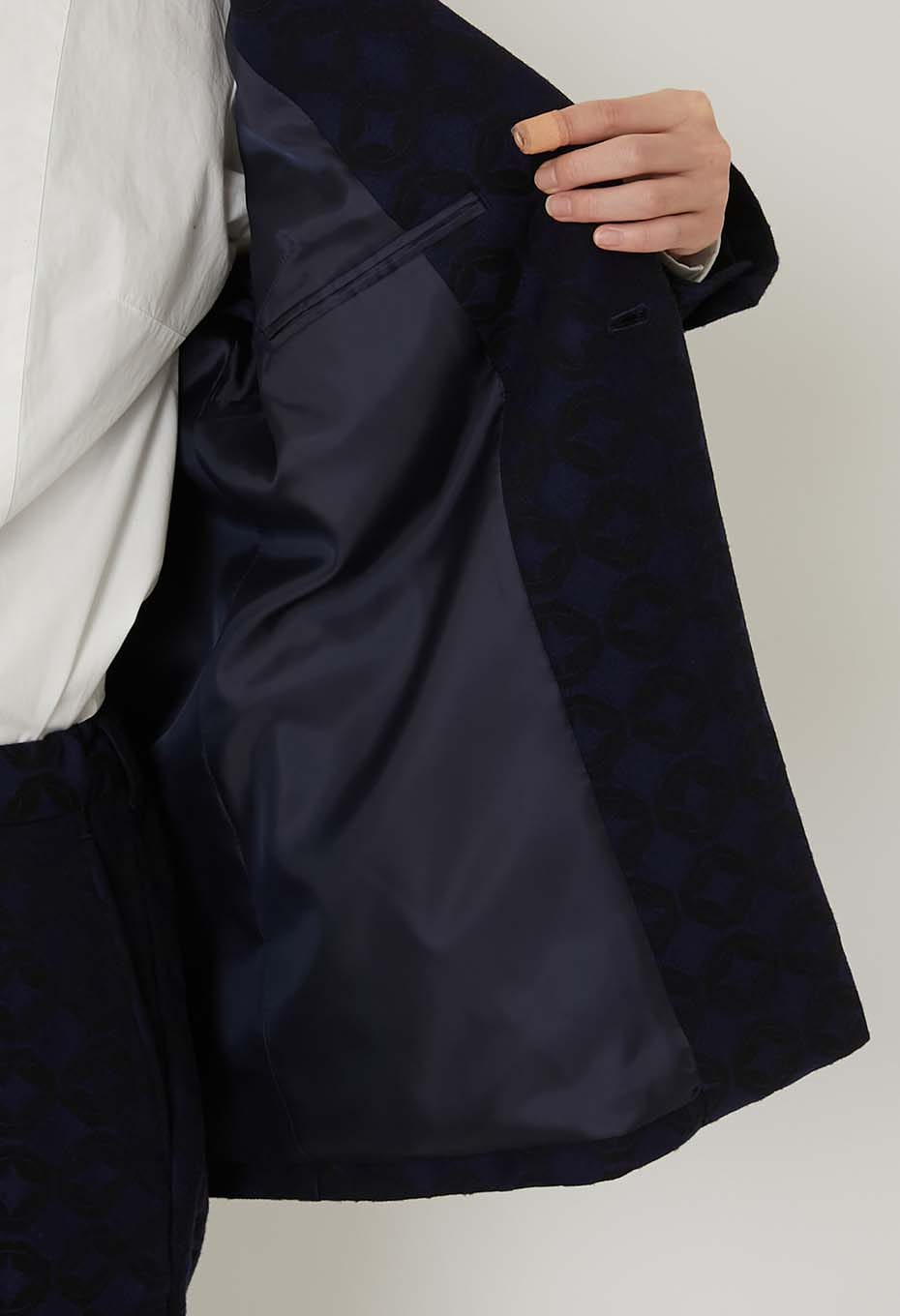 シッポウジャカード 1Bノーカラージャケット ウィメンズ - DARK NAVY