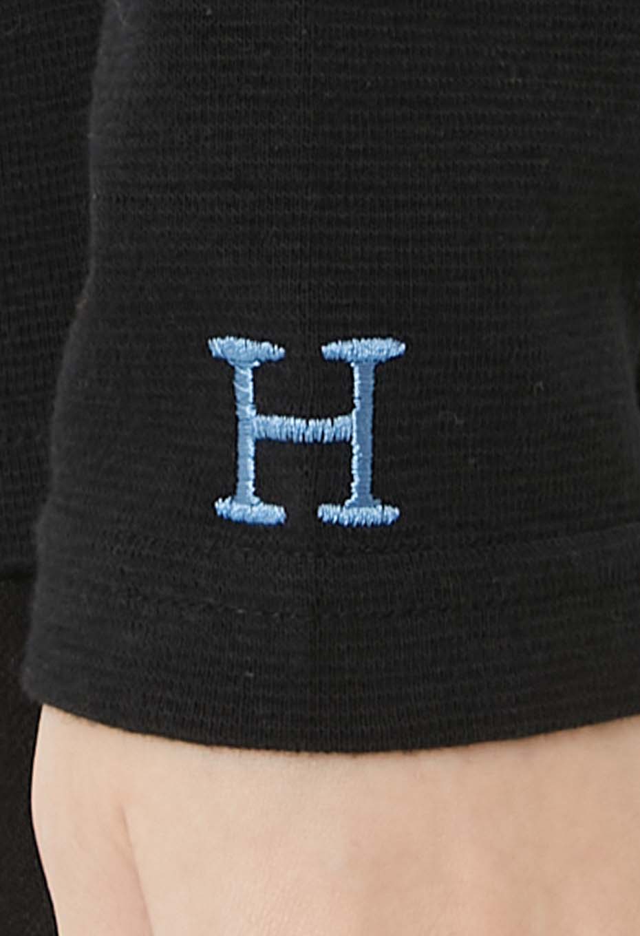 ストレッチフライス ロングスリーブ Tシャツ - BLACK